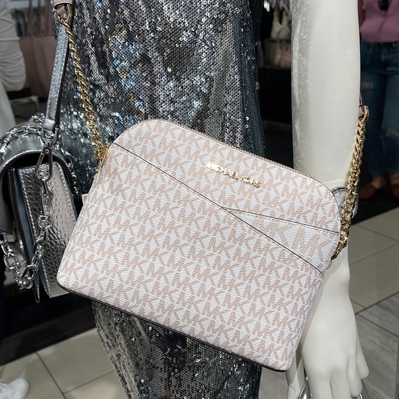 MICHAEL KORS Jet Set Medium Logo Dome Satchel Crossbody
Optic Whit/Rose Gold
NWT - Picture 16 of 16